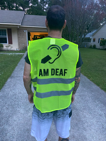 Pullover Pal Safety Vest (Deaf, Please Tap me on Shoulder for help, ASL Interpreter, I Know Sign Language, Deaf Delivery Driver, Deafblind, &amp; HOH)