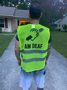 Pullover Pal Safety Vest (Deaf, Please Tap me on Shoulder for help, ASL Interpreter, I Know Sign Language, Deaf Delivery Driver, Deafblind, & HOH)
