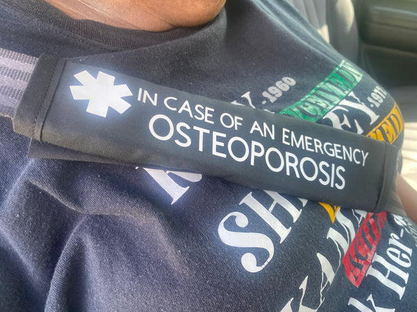 Black Pullover Pal Awareness Seat Belt Cover (Brittle Bone Disease & Osteogenesis imperfecta, and Osteoporosis