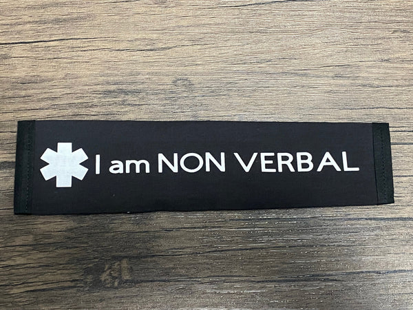 Pullover Pal Awareness Seat Belt Covers (I am NON VERBAL, NONVERBAL Use pen and pad to communicate)