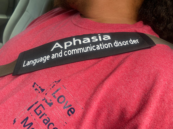 Pullover Pal Seat Belt Cover (In Case of an Emergency ( Communication Difficulties)  I Have aphasia) (Aphasia Language and communication disorder)