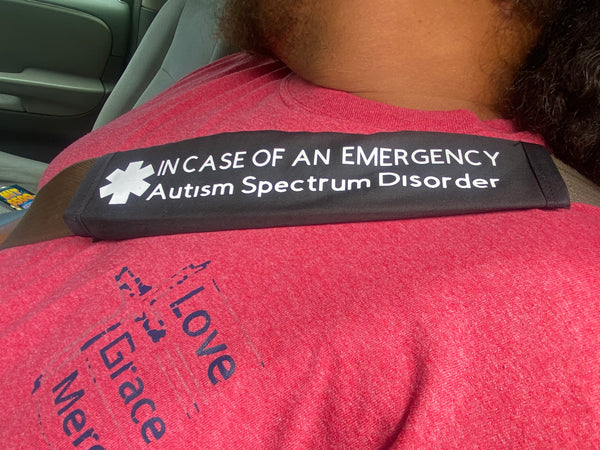 Pullover Pal Seat Belt Cover (In Case of an Emergency ( Communication Difficulties)  I Have aphasia) (Aphasia Language and communication disorder)