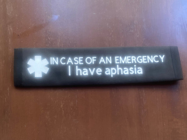 Pullover Pal Seat Belt Cover (In Case of an Emergency ( Communication Difficulties)  I Have aphasia) (Aphasia Language and communication disorder)