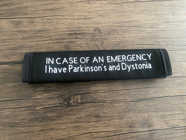 Black & Hot Pink Seat Belt Cover (Parkinsons)( TREMORS)(ESSENTIAL TREMOR)
