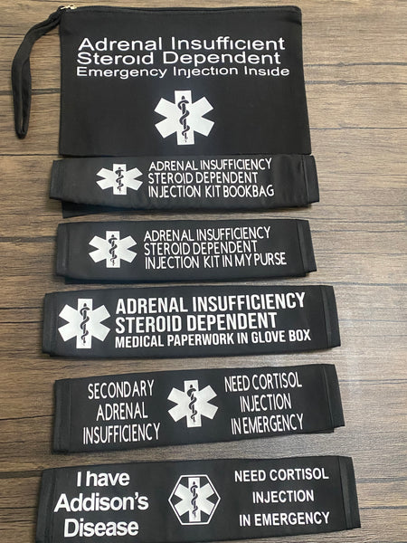 Pullover Pal Black Awareness Seat belt Cover ADRENAL INSUFFICIENCY (CAH), Adrenal Insufficiency Steroid Dependent, ( I Have Addison's Disease Need Cortisol Injection In Emergency)