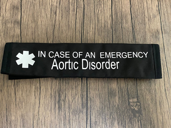 Black Pullover Pal Seat Belt Cover (Mechanical Aortic Valve,Marfan Syndrome,Loeys-Dietz Syndrome,Aortic Dissection, Aortic disorder, Aortic Aneurysm, and Risk of Aortic Dissection,