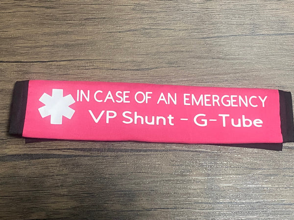 Pullover Pal Awareness Seat Belt Covers (IN CASE OF AN EMERGENCY) VP Shunt-G-Tube & I Have Hydrocephalus