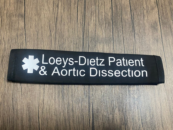 Black Pullover Pal Seat Belt Cover (Mechanical Aortic Valve,Marfan Syndrome,Loeys-Dietz Syndrome,Aortic Dissection, Aortic disorder, Aortic Aneurysm, and Risk of Aortic Dissection,