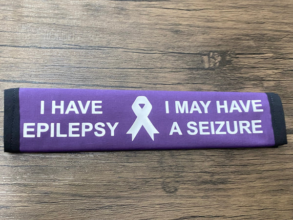 Black, Orange, & Hot Pink Seat Belt Cover Epilepsy & VNS Magnet,Sunflower Syndrome, (I HAVE SEIZURES, I Have Epilepsy I May Have A Seizure) & Jeavons Syndrome