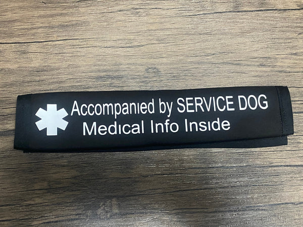 Pullover Pal Awareness Seat Belt Cover (Traveling with Service Dog) medical Info inside, Working Dog Do Not Separate, Accompanied by Service Dog