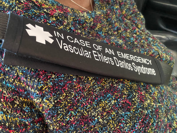 Black Pullover Pal Awareness Seat Belt Cover (In Case of an Emergency) Classical, Hypermobility Spectrum Disorder, Hypermobile Ehlers Danlos Syndrome, Ehlers Danlos Syndrome & Vascular