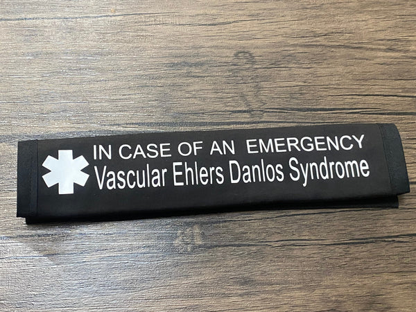 Black Pullover Pal Awareness Seat Belt Cover (In Case of an Emergency) Classical, Hypermobility Spectrum Disorder, Hypermobile Ehlers Danlos Syndrome, Ehlers Danlos Syndrome & Vascular
