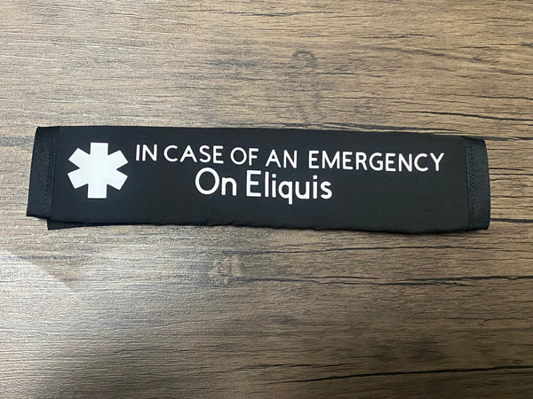 Black Pullover Pal Seat Belt Cover (In Case Of An Emergency) On APIXABAN,On Eliquis and Plavix, Protein C-Deficiency, On Eliquis, V-MEDs, & Xarelto