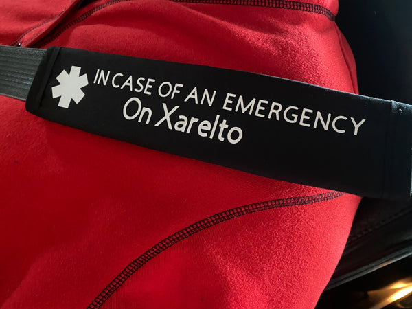 Black Pullover Pal Seat Belt Cover (In Case Of An Emergency) On APIXABAN,On Eliquis and Plavix, Protein C-Deficiency, On Eliquis, V-MEDs, & Xarelto