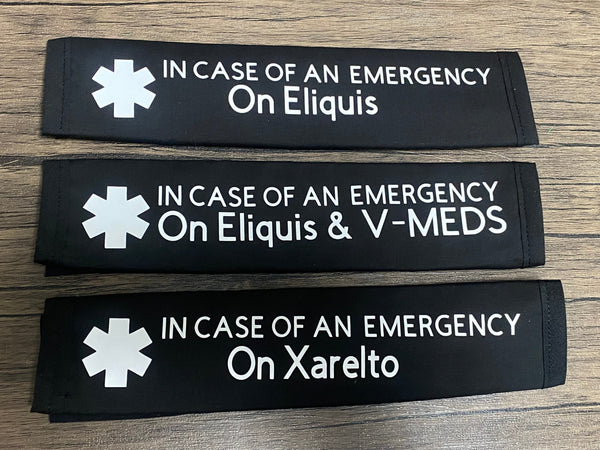 Black Pullover Pal Seat Belt Cover (In Case Of An Emergency) On APIXABAN,On Eliquis and Plavix, Protein C-Deficiency, On Eliquis, V-MEDs, & Xarelto