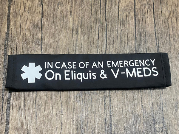 Black Pullover Pal Seat Belt Cover (In Case Of An Emergency) On APIXABAN,On Eliquis and Plavix, Protein C-Deficiency, On Eliquis, V-MEDs, & Xarelto