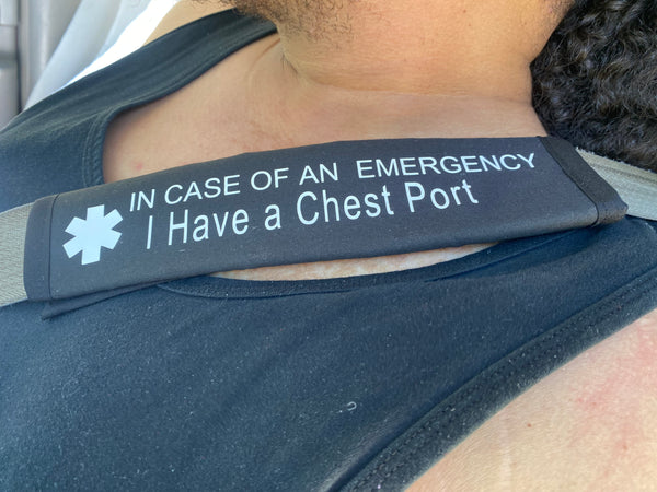 Pullover Pal Seat Belt Cover (Chest port, Cancer,Chemo , Fibromyalgia Patient,Hemophilia,Thrombophilia,Heart Condition, & In Case of Emergency