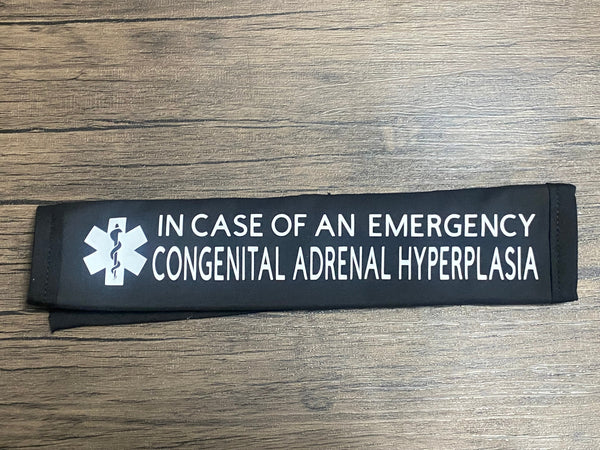 Pullover Pal Black Awareness Seat belt Cover ADRENAL INSUFFICIENCY (CAH), Adrenal Insufficiency Steroid Dependent, ( I Have Addison's Disease Need Cortisol Injection In Emergency)