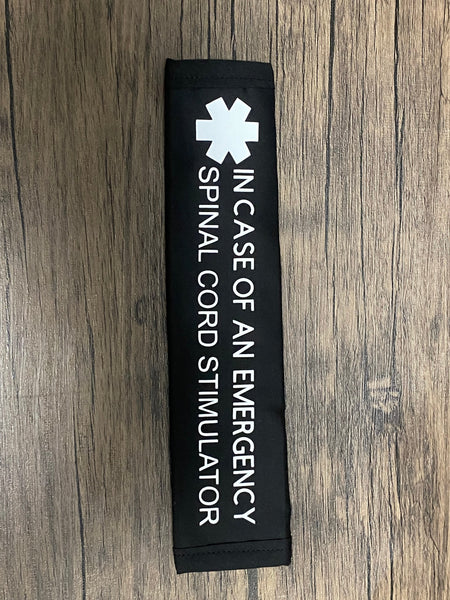 Black Pullover Pal Seat Belt Cover (IN CASE OF AN EMERGENCY)(SPINAL STENOSIS) (SACRAL NERVE STIMULATOR NO MRI)  (SPINAL CORD STIMULATOR)  (SPINAL CORD INJURY)