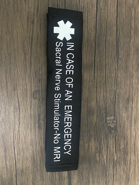 Black Pullover Pal Seat Belt Cover (IN CASE OF AN EMERGENCY)(SPINAL STENOSIS) (SACRAL NERVE STIMULATOR NO MRI)  (SPINAL CORD STIMULATOR)  (SPINAL CORD INJURY)