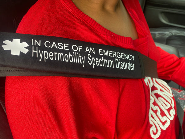 Black Pullover Pal Awareness Seat Belt Cover (In Case of an Emergency) Classical, Hypermobility Spectrum Disorder, Hypermobile Ehlers Danlos Syndrome, Ehlers Danlos Syndrome & Vascular