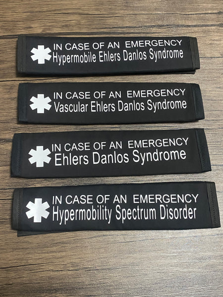 Black Pullover Pal Awareness Seat Belt Cover (In Case of an Emergency) Classical, Hypermobility Spectrum Disorder, Hypermobile Ehlers Danlos Syndrome, Ehlers Danlos Syndrome & Vascular