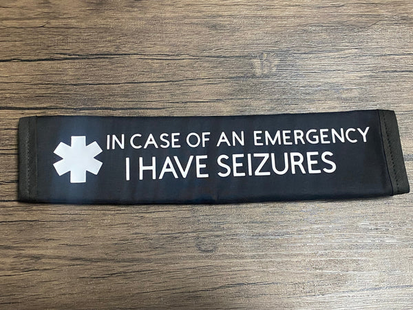 Black, Orange, & Hot Pink Seat Belt Cover Epilepsy & VNS Magnet,Sunflower Syndrome, (I HAVE SEIZURES, I Have Epilepsy I May Have A Seizure) & Jeavons Syndrome