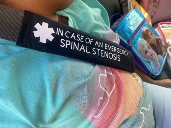 Black Pullover Pal Seat Belt Cover (IN CASE OF AN EMERGENCY)(SPINAL STENOSIS) (SACRAL NERVE STIMULATOR NO MRI)  (SPINAL CORD STIMULATOR)  (SPINAL CORD INJURY)