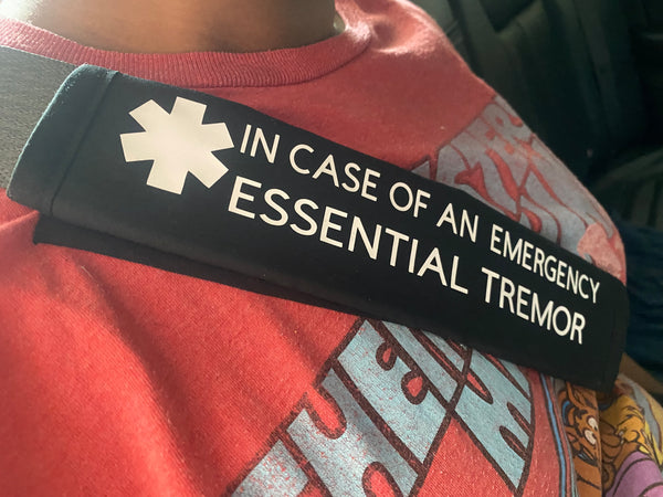 Black & Hot Pink Seat Belt Cover (Parkinsons)( TREMORS)(ESSENTIAL TREMOR)