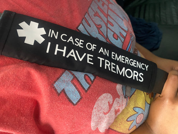 Black & Hot Pink Seat Belt Cover (Parkinsons)( TREMORS)(ESSENTIAL TREMOR)