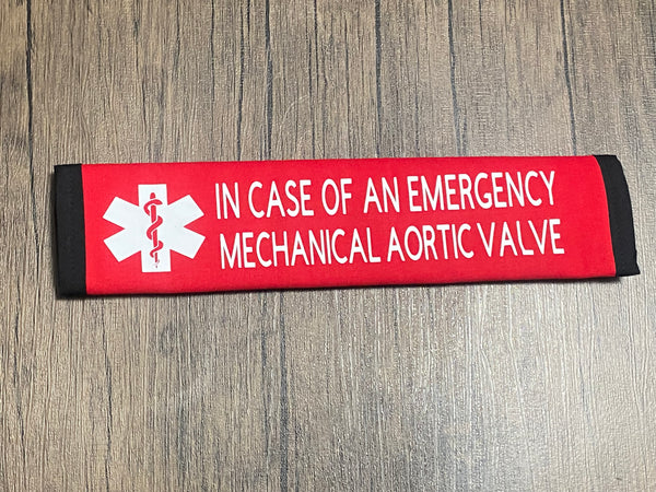 Black Pullover Pal Seat Belt Cover (Mechanical Aortic Valve,Marfan Syndrome,Loeys-Dietz Syndrome,Aortic Dissection, Aortic disorder, Aortic Aneurysm, and Risk of Aortic Dissection,