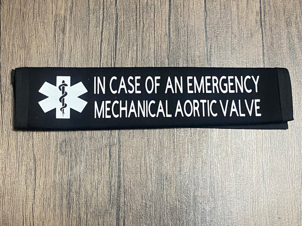 Black Pullover Pal Seat Belt Cover (Mechanical Aortic Valve,Marfan Syndrome,Loeys-Dietz Syndrome,Aortic Dissection, Aortic disorder, Aortic Aneurysm, and Risk of Aortic Dissection,
