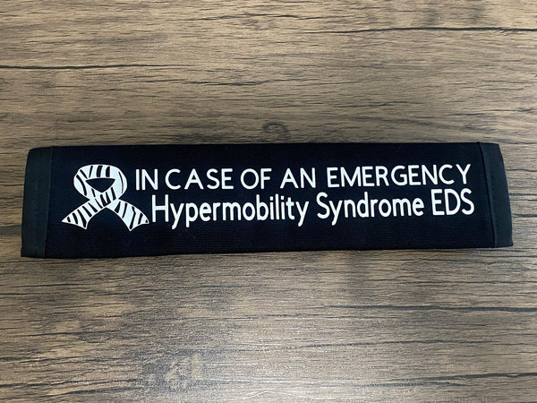 Black Pullover Pal Awareness Seat Belt Cover (In Case of an Emergency) Classical, Hypermobility Spectrum Disorder, Hypermobile Ehlers Danlos Syndrome, Ehlers Danlos Syndrome & Vascular