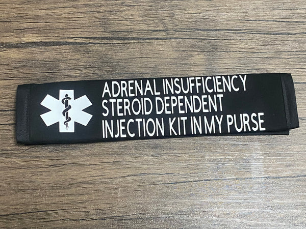 Pullover Pal Black Awareness Seat belt Cover ADRENAL INSUFFICIENCY (CAH), Adrenal Insufficiency Steroid Dependent, ( I Have Addison's Disease Need Cortisol Injection In Emergency)