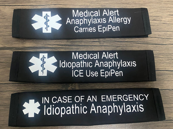 Black & Hot Pink Seat Belt Cover ( Anaphylaxis Allergy)& (Idiopathic Anaphylaxis)