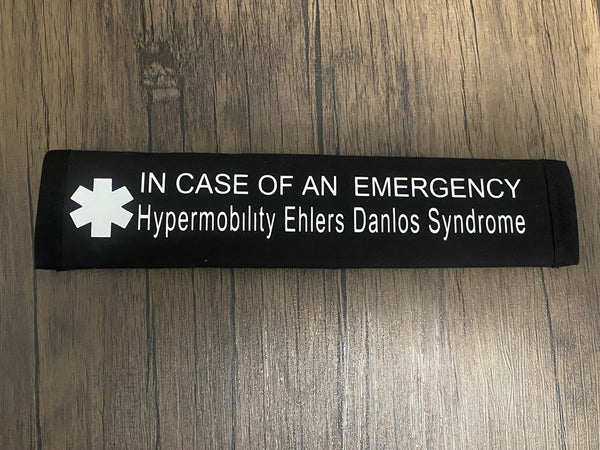 Black Pullover Pal Awareness Seat Belt Cover (In Case of an Emergency) Classical, Hypermobility Spectrum Disorder, Hypermobile Ehlers Danlos Syndrome, Ehlers Danlos Syndrome & Vascular