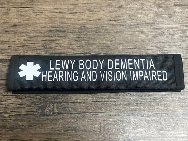 Black & Hot Pink Seat Belt Cover ( Alzheimers, Dementia, Lewy Body, Vascular, Alzheimer Sclerosis, Frontotemporal)