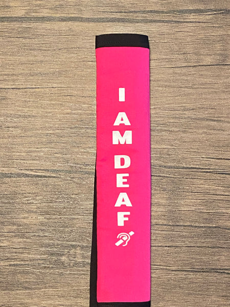 Pullover Pal Seat Belt Covers ( I am Deaf,Deaf wears hearing aids and uses ASL, Deaf and can Read Lips, DeafBlind, & I am deaf and use ASL)