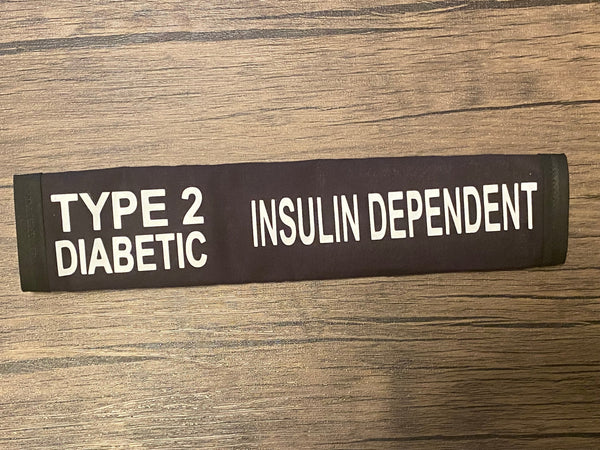 Black Seat belt Cover ( Type 1 & 2 Diabetic Insulin Dependent, Pump User, Type 1 & 2, & Diabetic