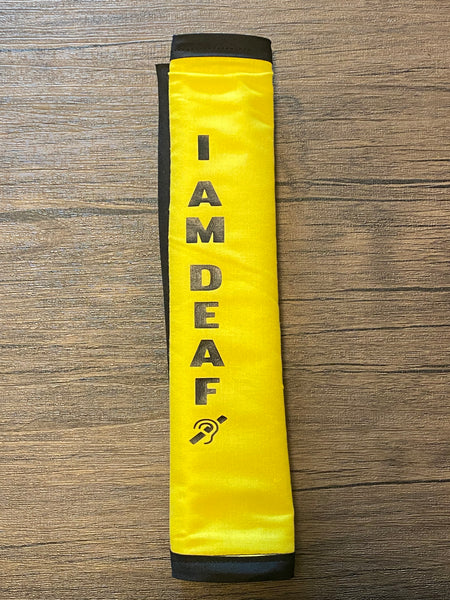 Pullover Pal Seat Belt Covers ( I am Deaf,Deaf wears hearing aids and uses ASL, Deaf and can Read Lips, DeafBlind, & I am deaf and use ASL)