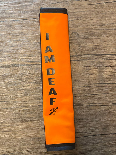 Pullover Pal Seat Belt Covers ( I am Deaf,Deaf wears hearing aids and uses ASL, Deaf and can Read Lips, DeafBlind, & I am deaf and use ASL)