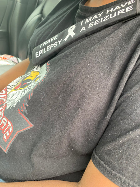 Black, Orange, & Hot Pink Seat Belt Cover Epilepsy & VNS Magnet,Sunflower Syndrome, (I HAVE SEIZURES, I Have Epilepsy I May Have A Seizure) & Jeavons Syndrome