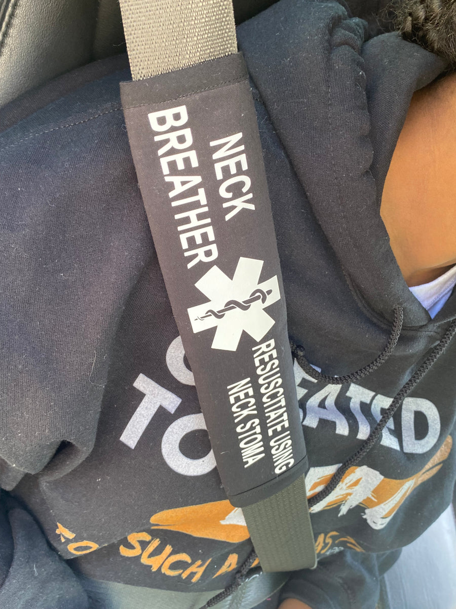 Black & Orange Seat Belt Cover ( Neck Breather) Pullover Pal