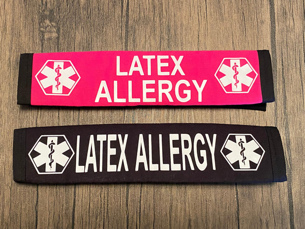 Pullover Pal Awareness Seat Belt Cover (Latex Allergy, Severe Allergy(I need my Epipen), Penicillin Allergy, &  Individual on Blood Thinner)