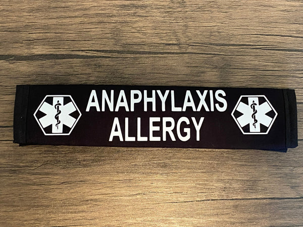 Black & Hot Pink Seat Belt Cover ( Anaphylaxis Allergy)& (Idiopathic Anaphylaxis)