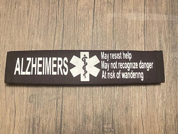 Black & Hot Pink Seat Belt Cover ( Alzheimers, Dementia, Lewy Body, Vascular, Alzheimer Sclerosis, Frontotemporal)