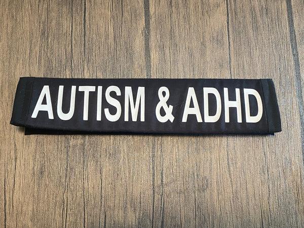 Black & Puzzle Pullover Pal Seat Belt Cover( AUTISM/EPILEPSY) (Autism&ADHD, NEURO DIVERSITY, I HAVE ADHD, Puzzle Autism Logo, Autism Spectrum Disorder & Non-Verbal Autism