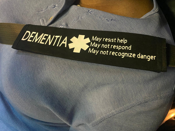 Black & Hot Pink Seat Belt Cover ( Alzheimers, Dementia, Lewy Body, Vascular, Alzheimer Sclerosis, Frontotemporal)