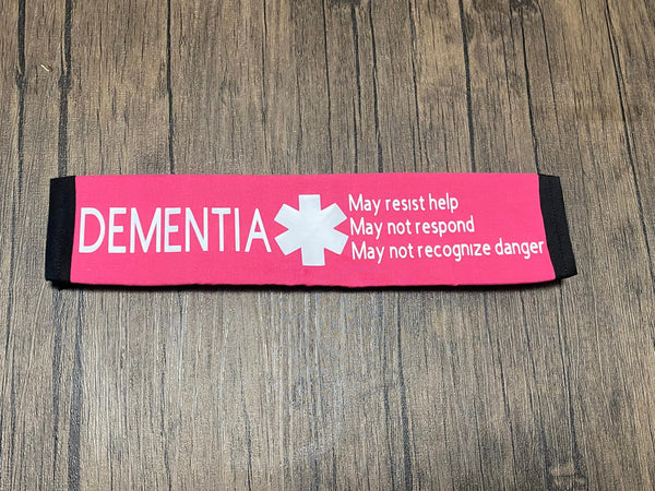 Black & Hot Pink Seat Belt Cover ( Alzheimers, Dementia, Lewy Body, Vascular, Alzheimer Sclerosis, Frontotemporal)