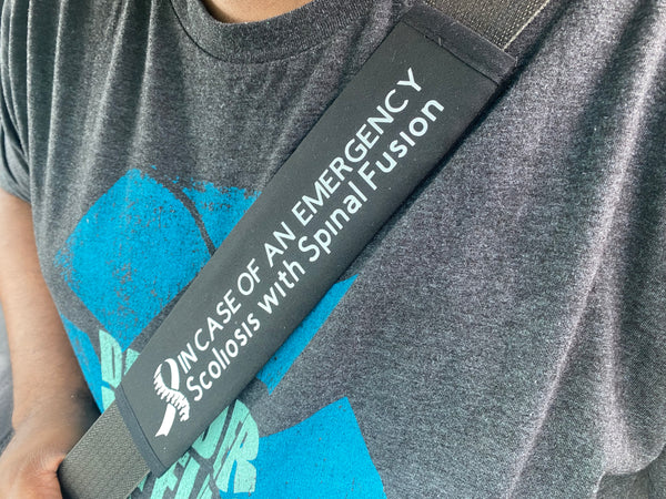 Pullover Pal Awareness Seat Belt Covers (IN CASE OF AN EMERGENCY Scoliosis Cervical, & Muscular Atrophy)